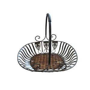 Wire Wicker Picnic Basket Home Decor Easter Decorations Gift